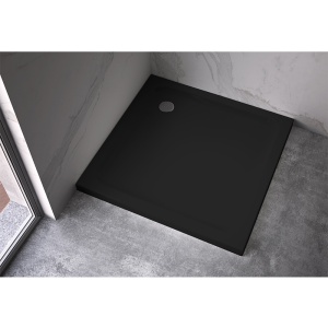 Cabina de dus patrata din sticla securizata 5mm si rame cromate cu cadita neagra inclusa KZ93A-ST02A 80 x 80 cm - Img 11