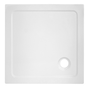 Cabina de dus patrata din sticla securizata cu rame albe si cadita alba slim KZ93A/ST02A 80 x 80 cm - Img 10