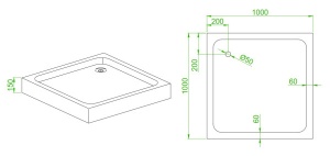 Cabina de dus patrata din sticla securizata si cadita neagra antialunecare KZ93C/SXL02C 100 x 100 cm - Img 15