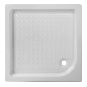 Cabina de dus patrata din sticla securizata si rame negre cu cadita alba antialunecare KZ08D-SXL02C 100 x 100 cm - Img 20