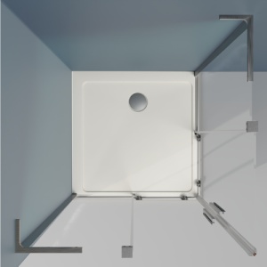 Cabina de dus patrata glisanta Veldman Texas Duo titan periat 90 x 90 cm sticla 8 mm - Img 7