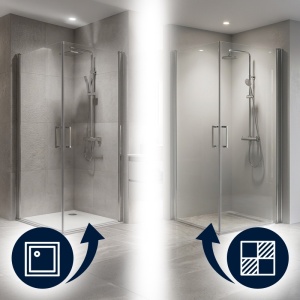 Cabina de dus patrata KZ29 crom 80 x 80 cm sticla 6 mm - Img 11