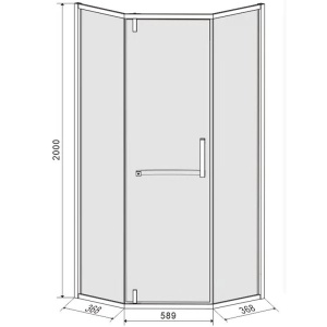 Cabina de dus pentagonala cu rame negre si cadita neagra inclusa KZ4026 A/SXL07 A 80 x 80cm - Img 14
