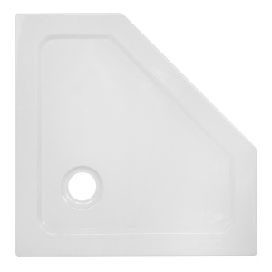 Cabina de dus pentagonala din sticla securizata cu rame negre si cadita alba slim inclusa KZ4026B/ST07B 90 x 90 cm - Img 18