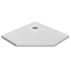 Cabina de dus pentagonala din sticla securizata si rame negre cu cadita alba slim BS07A-ST07A 80 x 80 cm - Img 21