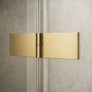 Cabina de dus REA Atlas, Dimensiuni 90x80x80 cm, echipata cu 2 pereti si usa batanta, Culoare Auriu Periat - Img 3