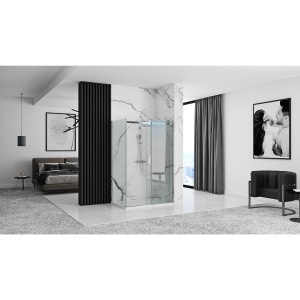 Cabina De Dus Rectangulara REA MARTEN, Dimensiuni la Alegere, Usi Culisante, Inaltime 190 cm, Sticla Securizata - 6 Mm, Finisaj Crom - Img 8