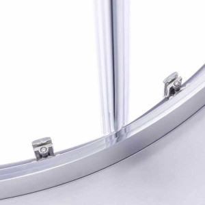 Cabina de dus semicirculara din sticla securizata cu rame cromate si cadita de dus slim neagra KZ101B-SXL01B 90 x 90 cm - Img 23