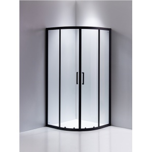 Cabina de dus semicirculara din sticla securizata si rame negre cu cadita alba inclusa BS01A-SXL01A 80 x 80 cm - Img 4