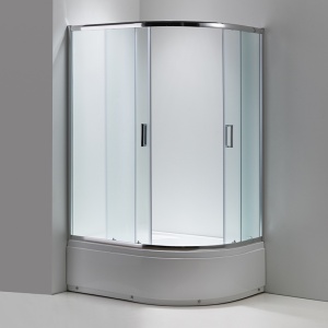 Cabina de dus semirotunda montaj dreapta din sticla securizata mata si rame cromate Maja 115 x 85 mm - Img 10