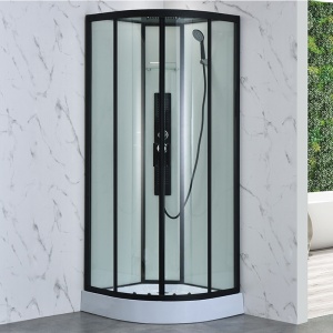 Cabina dus de colt, Cadita Semicirculara, 80x80cm, Inaltime 210 cm, Cu Hidromasaj - Img 2