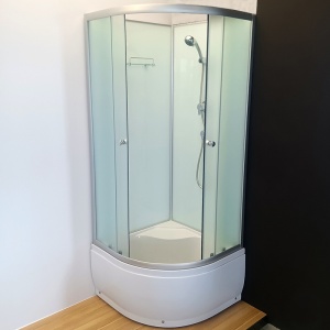 Cabina dus Semicerculara cu cadita WSH304B , sticla mata, dimensiune 90x90 - Img 2