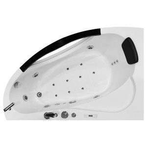 Cada baie cu hidromasa si SPA Black pentru o persoana, montaj stanga, 169 x 90 x 56 cm - Img 2