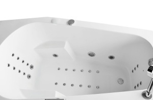 Cada cu hidromasaj asimetrica MUE-007B Dreapta, 170 x 100 x 70 cm, 32 duze, incalzitor, ozonoterapie si Bluetooth, alba - Img 12