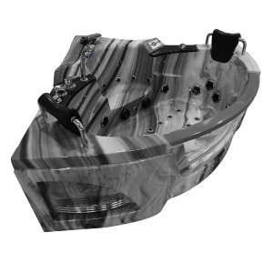 Cada cu hidromasaj de colt pentru 2 persoane MUS-1060 gri – 154 x 154 x 69 cm, incalzitor, ozonator si cromoterapie - Img 4