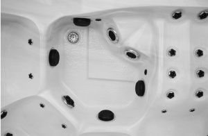 Cada cu hidromasaj, jacuzzi pentru gradina PRO-1377 pentru 6 persoane 210 x 210 x 80 cm - Img 2