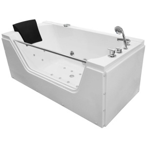Cada cu hidromasaj si cromoterapie MO-0319, 170 x 80 cm, panou de sticla, Bluetooth si radio
