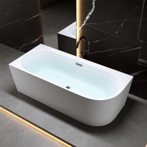 Cada de baie cu montaj colt stanga, Mera 509D alba cu elemente cromate – 170 x 75 cm - Img 6