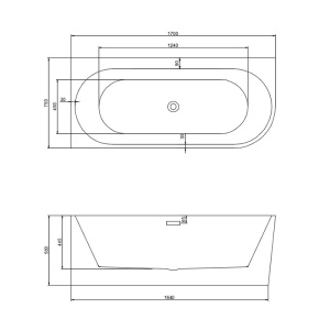 Cada de baie cu montaj colt stanga, Mera 509D alba cu elemente cromate – 170 x 75 cm - Img 15