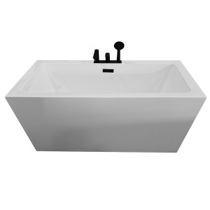 Cada de baie cu montaj la perete MO-1039D cu baterie neagra 170 x 80 x 58 cm - Img 3