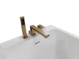 Cadă de baie cu montaj pe stanga, cu baterie aurie 170 x 75 x 58 cm - Img 6