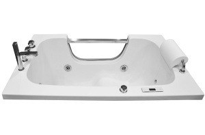 Cada de baie dreptunghiulara cu hidromasaj si SPA alba 130 x 81 x 66 cm - Img 6