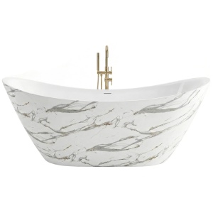 Cadă de baie freestanding, acrilica, alba, Ferrano Slim Nature 170 cm - Img 2