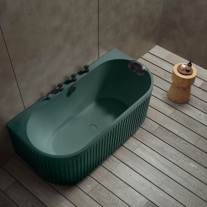 Cada de baie freestanding cu baterie integrata MUE-A005-2MG Verde Malachit – 170 x 80 cm, finisaj mat texturat - Img 2