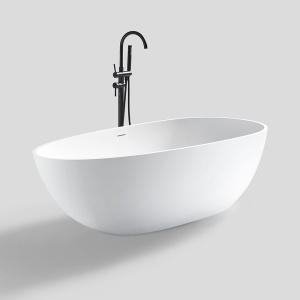 Cada de baie freestanding cu forma ovala alba Exclusive 159 x 85 x 54 cm - Img 2