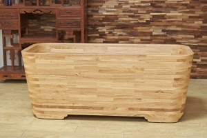 Cada de baie freestanding din lemn, Model dreptunghiular , Dimensiuni 150x65x60 cm - Img 2