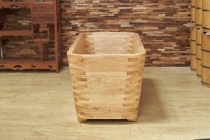 Cada de baie freestanding din lemn, Model dreptunghiular , Dimensiuni 150x65x60 cm - Img 12