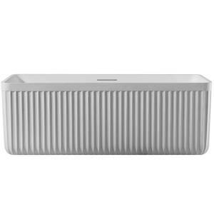 Cada de baie freestanding dreptunghiulara MUE-D005-1W alb mat cu textura de piatra, 170 x 75 x 60 cm
