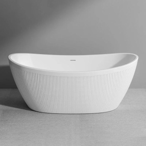Cada de baie freestanding ovala, cu caneluri, dimensiune 170x80x68cm - Img 4