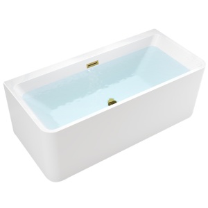 Cada de baie freestanding Sofia 515A alb cu ventil auriu 140 x 75 cm