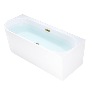 Cada de baie MERA 509C/Dreapta, Dimensiune 160x75cm, Culoare Alb, Devesor Auriu - Img 12