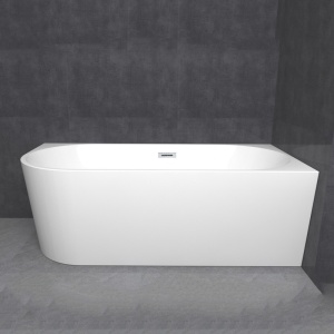 Cada de baie Mera509b Suport 150x75cm/ Partea dreapta, Culoare alb, Deversor Crom - Img 9
