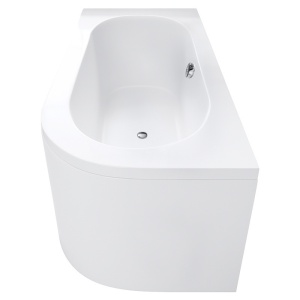 Cada de baie, montaj stanga cu masca, EBI - 150 x 75 cm, acril alb, sifon crom inclus - Img 10