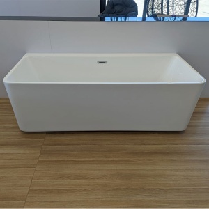 Cada de baie SOFIA 515B, Dimensiune 150x75cm, Culoare Alb, Deversor Crom - Img 10