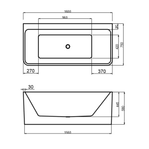 Cada de baie SOFIA 515C, Dimensiune 160x75cm, Culoare Alb, Deversor Crom - Img 14