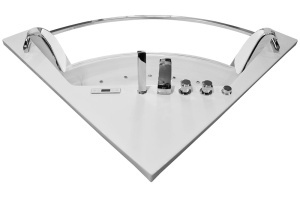 Cada de baie SPA cu hidromasaj de colt MO-0053W, 141 x 141 x 61 cm, front de sticla, radio, bluetooth si incalzitor - Img 6