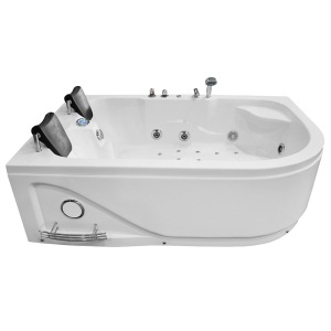 Cada de dus cu hidromasaj pentru 2 persoane si montaj stanga PRO1631 180 x 120 x 54 cm - Img 3