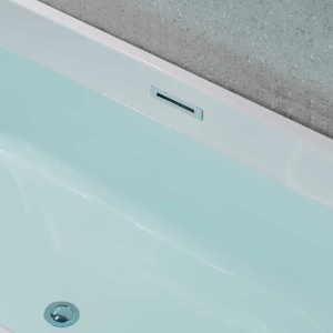 Cada de perete suport Lena527B, Culoare Alb 150x75cm, Deversor Crom - Img 13