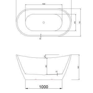 Cada freestanding ovala Rica 513A - 150 x 75 cm alb mat - Img 9