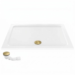 Cada pentru dus din acril Rea Belmond White Brush Copper 80x100 cm - Img 4
