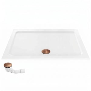 Cada pentru dus din acril Rea Belmond White Brush Copper 90x120 cm - Img 4