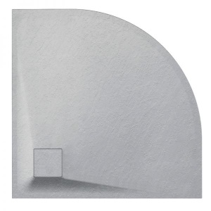 Cadita de dus ALBA semirotunda, Dimensiune 80x80cm, Culoare Gri - Img 1