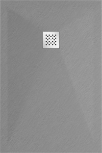 Cadita de dus din compozit, dreptunghiulara PRO 120 x 100 cm, gri-beton - Img 5