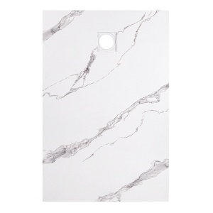 Cadita de dus dreptunghiulara model marmura Riko 100 x 80 cm alba - Img 3