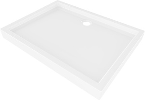 Cadita de dus inalta dimensiune 100x80x12cm alb lucios - Img 2