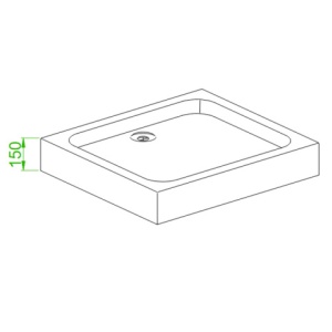Cadita de dus inalta SXL03D ALB 110x80 CM - Img 11